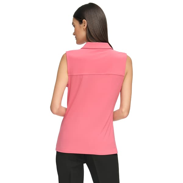 Womens Tommy Hilfiger Solid Collared Cowl Neck Maryjane Blouse