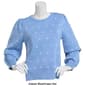 Womens Adrianan Papell Long Sleeve Dot Crew Neck Sweater - image 3
