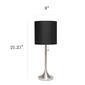 Simple Designs Brushed Tapered Table Lamp w/Fabric Drum Shade - image 4