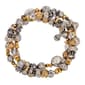 Ruby Rd. Silver-Tone 3 Row Beaded Stretch Bracelet - image 1