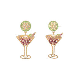 Ashley Cooper&#40;tm&#41; Martini Glass Cocktail w/ Lime Earrings