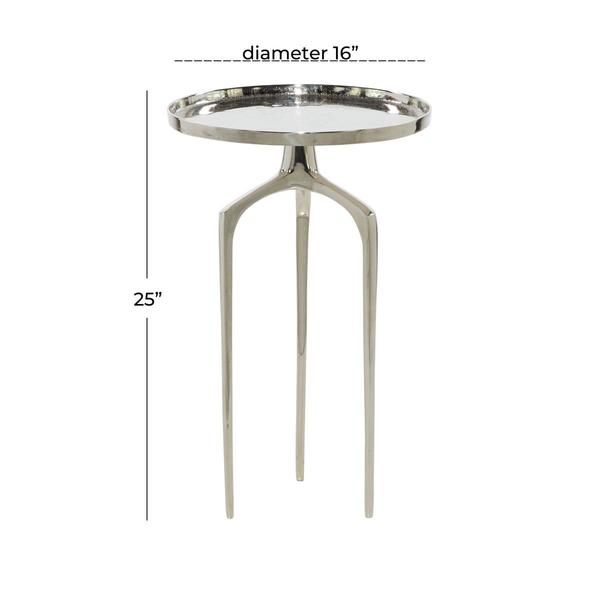 9th & Pike® Contemporary Silver Aluminum Raised Edge Accent Table