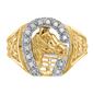 Mens Gentlemens Classics&#8482; 14kt. Two-Tone Gold Diamond Horse Ring - image 4