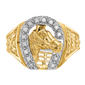 Mens Gentlemens Classics™ 14kt. Two-Tone Gold Diamond Horse Ring - image 4
