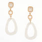 Ashley Cooper(tm)Gold Plated Marble Geo Cabs Teardrop Hoop Earrings - image 1