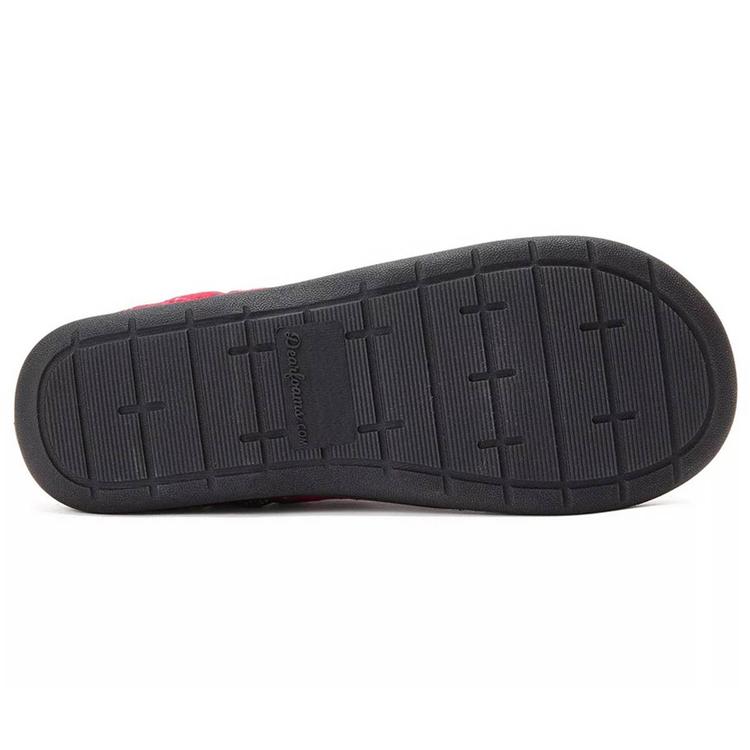 Womens Dearfoams® Darcy Velour Clog Slippers - Red Plaid