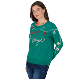 Petite Ruby Rd. Happy Holidays Merry & Bright Sweater