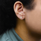 Haus of Brilliance Lab Grown Diamond Screwback Bezel Stud Earrin - image 4