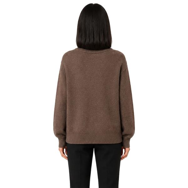 Womens Zac & Rachel Long Puff Sleeve Stitch Floral Sweater