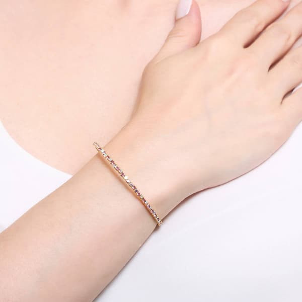 Athra Pink & Aurora Borealis Crystal Coil Bracelet