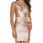 Juniors Emerald Sundae Glitter Side Ruch Slit Mini Sheath Dress - image 3