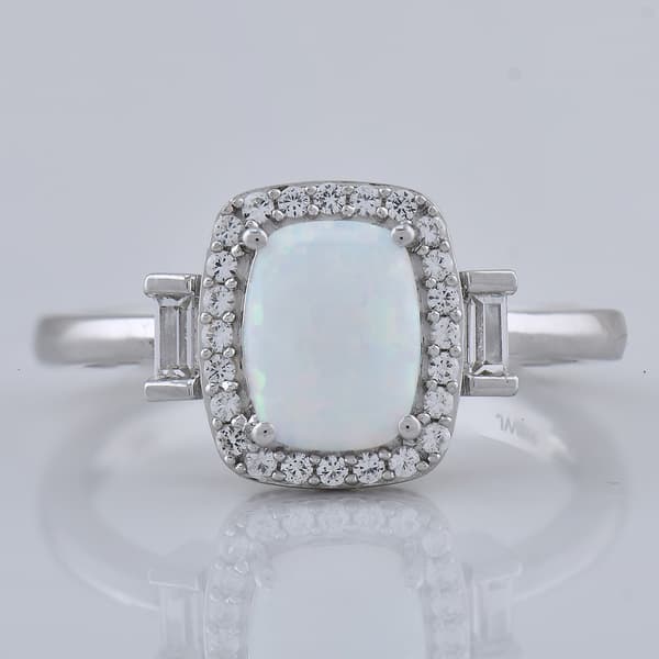 Gemstone Classics(tm) Created Opal & Sapphire Ring - image 
