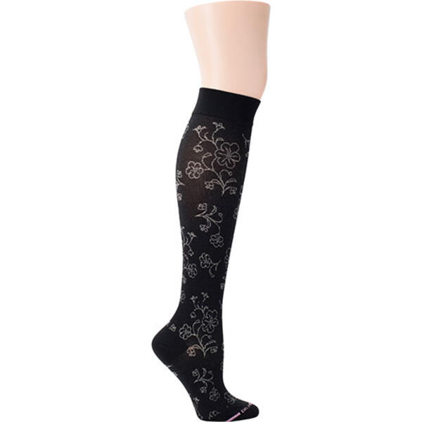 Womens Dr. Motion Compression Floral Pattern Knee High Socks - image 
