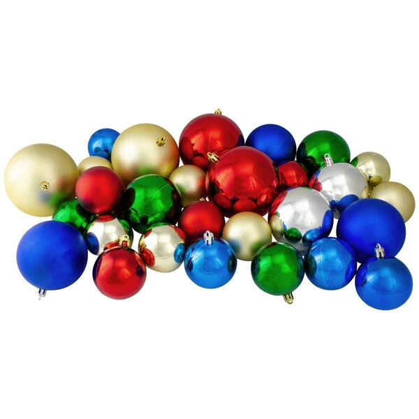 Northlight Seasonal 50ct. 2-Finish Christmas Ball Ornaments - image 