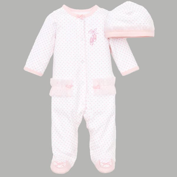Baby Girl &#40;NB-9M&#41; Little Me&#40;R&#41; Ballerina Footie Sleeper w/Hat - image 