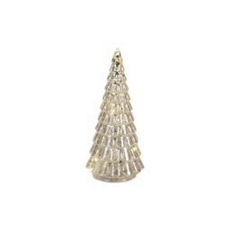 Melrose LED Lighted Mercury Glass Holiday Tree Decor - Set of 4