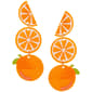 Ashley Gold Plated Orange Slices w/ Glitter Accent Stud Earrings - image 1