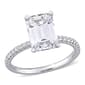 Diamond Classics(tm) 10kt. White Gold Emerald Moissanite Ring - image 1