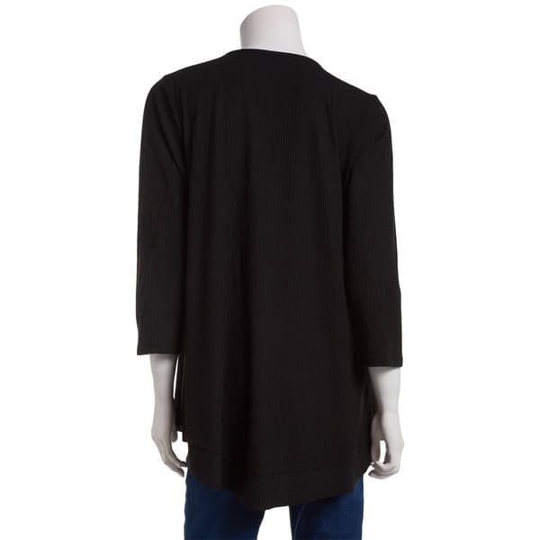 Women NY Collection 3/4 Sleeve Ring Rib Knit Blouse