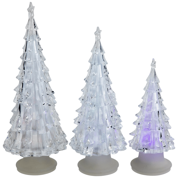 Northlight LED Color Changing Acrylic Christmas Tree - Set of 3