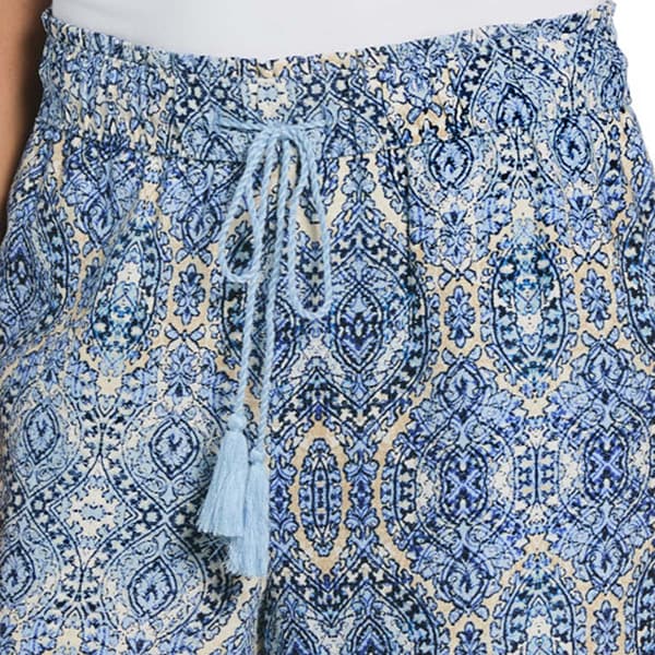 Womens Rafaella&#174; Scroll Bobble Trim Crop Drawcord Wide Leg Pants