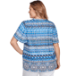 Plus Size Ruby Rd. Tinted Tides Motif Stripe Embroidered Blouse - image 2