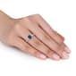 Gemstones Classics™ 14kt. White Gold Sapphire & Diamond Halo Ring - image 2