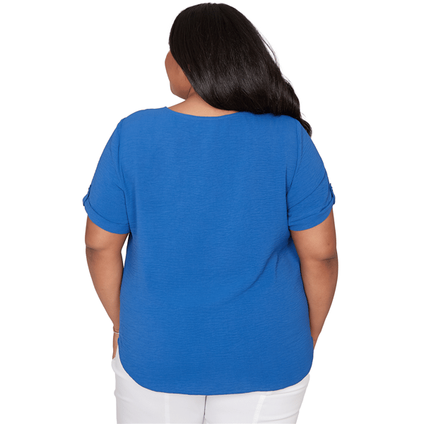 Plus Size Alfred Dunner The Royal Treatment Keyhole Neck Blouse