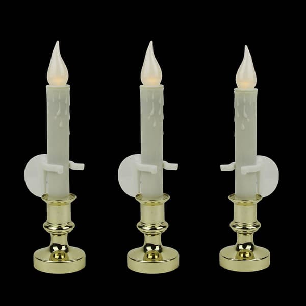 Northlight Seasonal Set of 3 LED Flickering Window Candle Lamps