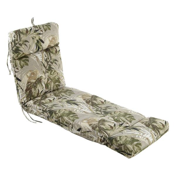 Jordan Manufacturing Chaise Cushion - Greige Green Leaves - image 