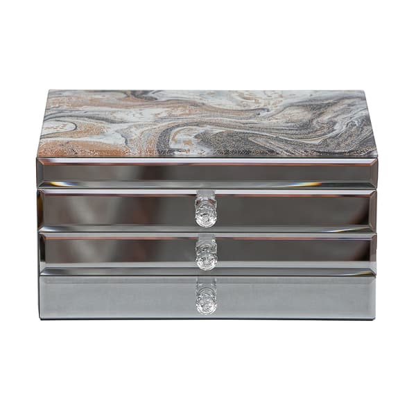 Mele & Co. Maxine Mirrored & Marbled Jewelry Box With Accents
