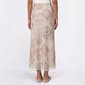 Juniors Pink Rose Print Mesh Rosette Midi Skirt- Sage - image 3