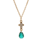 Symbols of Faith Gold-Tone Crystal Cross Drop Necklace - image 1