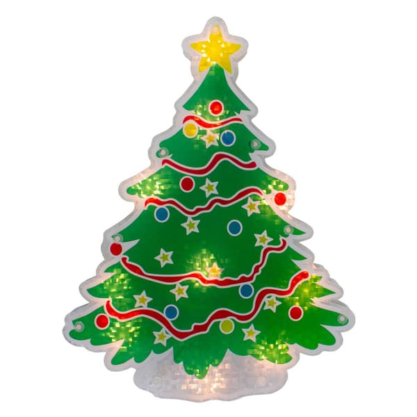 Northlight Seasonal Holographic Christmas Tree Window Decor