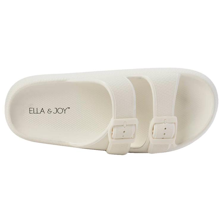 Womens Ella &amp; Joy Double Buckle EVA Slide Sandals