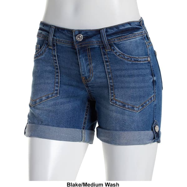 Juniors Wallflower Blake Feisty Curvy Low Rise Denim Shorts