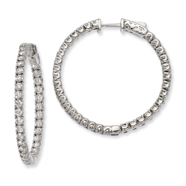 Sterling Silver 29mm x 29mm Hoop Earrings - image 