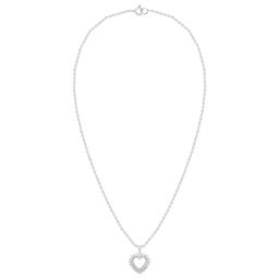 Nova Star® Sterling Silver Lab Grown Diamond Heart Pendant