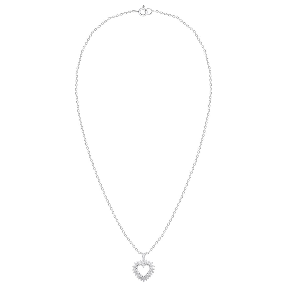Nova Star® Sterling Silver Lab Grown Diamond Heart Pendant