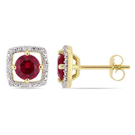 Gemstone Classics&#40;tm&#41; 10kt. Gold & Ruby Stud Earrings