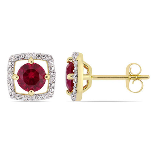 Gemstone Classics&#40;tm&#41; 10kt. Gold & Ruby Stud Earrings - image 