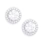 Gianni Argento White Sapphire Round Halo Stud Earrings - image 1