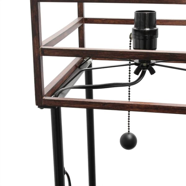 Lalia Home 1 Light Metal Etagere Floor Lamp w/Shelves & Shade