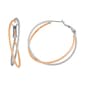 Fine Faux Rose Gold & Rhodium Plated Hoop Earrings - image 1