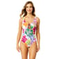Womens Anne Cole Mod Tropical With Neck Ring Front 1 Piece Suit - image 1