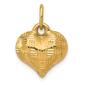 Gold Classics&#40;tm&#41; 14kt. Basket Weave Pattern 3D Heart Pendant - image 1