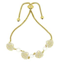 Gemstone by Gianni Argento Pearl Seashell Adjustable Bracelet