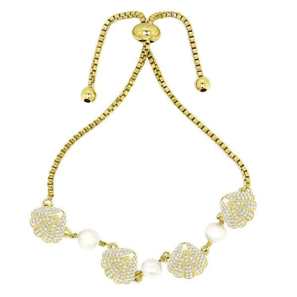 Gemstone by Gianni Argento Pearl Seashell Adjustable Bracelet - image 
