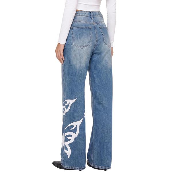Juniors YMI® Joey Baggy Fit Butterfly Wide Leg Jeans