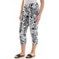 Womens Zac & Rachel Pull On Black Floral Millennium Capris - image 3